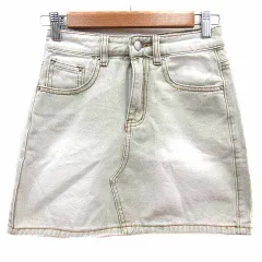 デイジー DAZY 台形スカート ミニ デニム S ライトグレー /YK ●RY