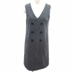 アンレリッシュ UNRELISH ワンピース ジャンパースカート ひざ丈 Vネック M チャコールグレー /YK ●RYのサムネイル