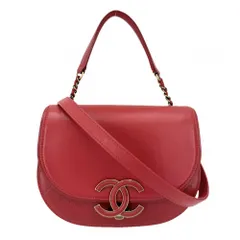 シャネル 2WAY レディース マトラッセ ココカーブ ショルダーバッグ ハンドバッグ 肩掛け ココマーク CHANEL レザー レッド 赤 ゴールド金具【中古品】