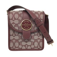 ARA様。新品COACHロニークロスボディシグネチャージャガード 　ワインレッド 新品 COACH ロニークロスボディ シグネチャー ジャガード ワインレッド
