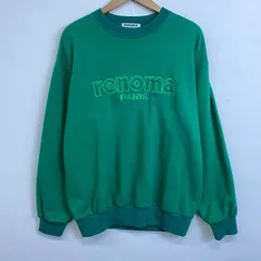 renoma レノマ トレーナー スウェット フロント ロゴ 刺繍 古着 VINTAGE グリーン D630のサムネイル