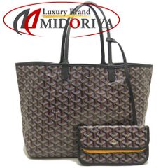 GOYARD ゴヤール サンルイ クレールヴォアPM 2020年限定カラー トートバッグ PVCコーティングキャンバスxレザー パープル ブラック レディース /253454【中古】