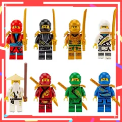 レゴ互換★レゴニンジャゴー ミニフィグ　8体+武器セット lego ninjago