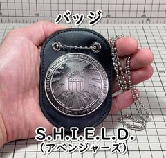 新品 SUPERVISORY USマーシャル バッジ 嵌込型 黒レザー シルバー