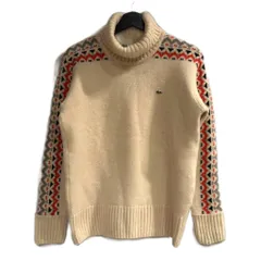 ラコステ LACOSTE ニット セーター タートルネック 長袖 42 約L アイボリー ■GY99