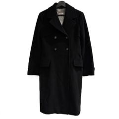 Max&Co　マックスアンドコー　ステンカラーコート　黒　アンゴラ混　ロング マックス&コー MAX&CO. アンゴラ混 ロングコート 黒 ブラック 42 約L