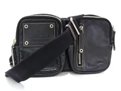 GUCCI グッチ ボディバッグ 201846 ブラック レザー ユニセックス 美品
