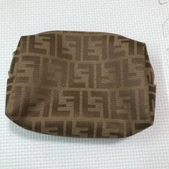 美品✨FENDI フェンディ ズッカ柄 巾着 ポーチ 総柄 FF ブラウン 