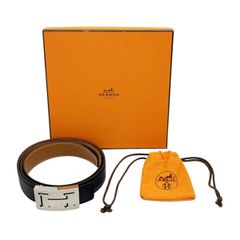 箱付】エルメス Hベルト コンスタンス リバーシブル 70 黒 茶 シルバー