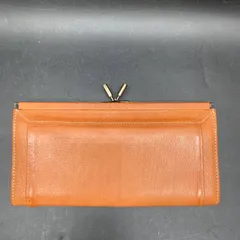 T499美品　genten ゲンテン レザーがま口長財布　ブラウンキャメル　メンズレディース　小銭入れ有　スリム