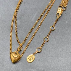 R460 Juicy Couture（ジューシークチュール）ハートモチーフ　チェーンネックレス　ゴールドカラー　美品のサムネイル