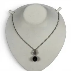 Pt850 ネックレス 黒蝶真珠 ダイヤ0.08ct 総重量約7.3g