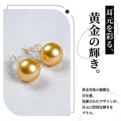 白蝶真珠 ピアス ゴールド 13.0mm～14.0mm