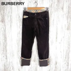 BURBERRY LONDON バーバリーロンドン ホース ロゴ刺繍 ノバチェック コーデュロイ クロップドパンツ ダークブラウン キッズ 150cmのサムネイル