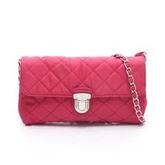 プラダ PRADA ショルダーバッグ TESSUTO IMPUNTU BP0584 マゼンダ ナイロン レザー キルティング チェーンショルダー レディース Used B