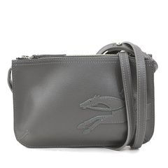未使用品》LONGCHAMP ロンシャン ショルダーバッグ 2層 ブルーグレー 