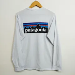 patagonia パタゴニア ロングスリーブ ロンT 長袖 P-6 ロゴ レスポンシビリティー バックプリント アウトドア ライトブルー系 XS D759
