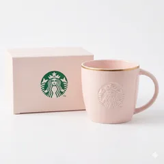 スターバックス マグカップ 355ml ピンク×ゴールドライン（ニューボーンチャイナ）箱付き　野方店