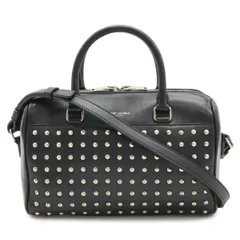 SAINT LAURENT PARIS サン ローラン パリ YSL イブサンローラン ベイビーダッフル ハンドバッグ 2WAYショルダー レザー スタッズ ブラック 332423
