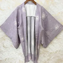 kimono+one◆kimonoarisa◆単衣◆厳選◆未使用同然◆お洒落な長羽織◆正絹◆仕付け糸付き◆SOME NO OUMI◆ロング◆裄64.5肩丈91.5◆長羽織道中着道行コート