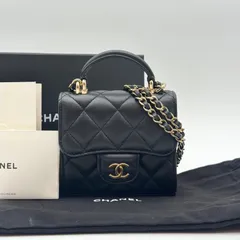 未使用級✨CHANEL シャネル ショルダーバッグ マトラッセ ココマーク ブラック ゴールド金具 トップハンドル シールあり チェーンショルダー