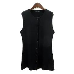 ザラ ZARA ベスト ニット 前開き M 黒 ブラック /MN