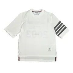 THOM BROWNE トムブラウン 2003 ４バー ロゴプリント 20周年記念 半袖Ｔシャツ レディース 36 コットン ホワイト 中古のサムネイル