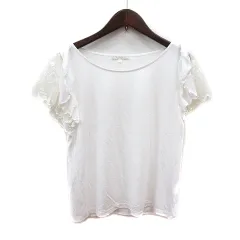 プロポーション ボディドレッシング PROPORTION BODY DRESSING カットソー クルーネック レース 半袖 切替 3 M 白 ホワイト /MN