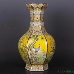 乾隆琺瑯彩六方瓶 景徳鎮 陶磁器 装飾品 工芸品 美術品 置物 上品】乾隆 琺瑯彩 花鳥紋 六方瓶 景徳鎮 陶磁器 美術品 インテリア