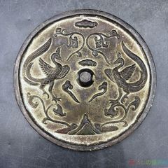 鳳凰文様 青銅鏡 アンティーク 骨董品 - メルカリ