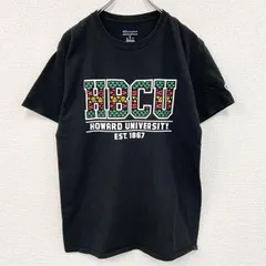 champion　チャンピオン　半袖カレッジプリントTシャツ　刺繍ロゴ　3連プリント　現行　黒　ブラック　Mサイズ　古着