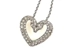 美品　スワロフスキー　SWAROVSKI　クリスタル　ハート　スワン　ネックレス　シルバーカラー　送料無料
