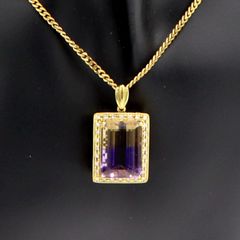 定価55万 アメトリン ダイヤ ネックレス バイカラー アメジスト 天然石 