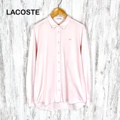 美品 LACOSTE ラコステ ワニ ロゴ刺繍 長袖 シャツ ベビーピンク レディース トップスのサムネイル