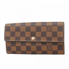 【6db1028】ルイヴィトン 長財布 ダミエ ポルトフォイユサラ N61734 エベヌ【中古】レディース