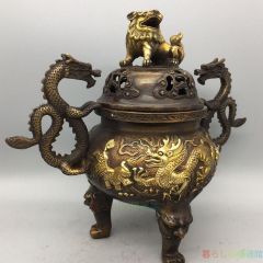 中国美術 三足香炉 砡 瑪瑙 ターコイズ装飾 銀線細工 七宝 昭和レトロ 中国美術 三足香炉 砡 瑪瑙 ターコイズ装飾 銀線細工 七宝 昭和レトロ