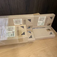 【未使用】無印良品 壁に付けられる家具 3点セット ブラウン（長押44cm×1 / 棚88cm×2）タモ材のサムネイル