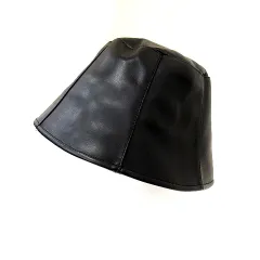 アズールバイマウジー AZUL by moussy 帽子 バケットハット レザー風 F 黒 ブラック /RT