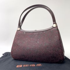 印傳屋 インデンヤ キャレー柄 ポーチ 小物入れ 鹿革 漆 ジップトップ 