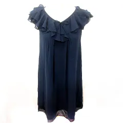 ロペ ROPE ワンピース Aライン ひざ丈 ノースリーブ 7 紺 ネイビー /RT