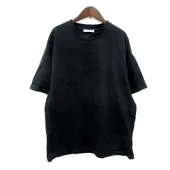 ザラ ZARA カットソー Tシャツ クルーネック 五分袖 M 黒 ブラック /MN
