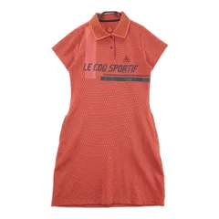 サイズ：L LE COQ GOLF ルコックゴルフ  半袖ワンピース ロゴプリント  オレンジ系 [240101677072] ゴルフウェア レディース ストスト