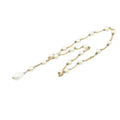    中古 シャネル ネックレス ABランク フェイクパール ラインストーン ゴールド チェーン 大玉パール レディース CHANEL 【送料無料】【西神店】