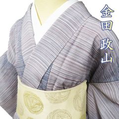 ち*母様 夏着物・本麻・小千谷ちぢみ 織り出し流水柄 崩し観世水文様