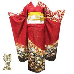 えんじちりめん 新品仕立て済み 振袖フルセット - メルカリ