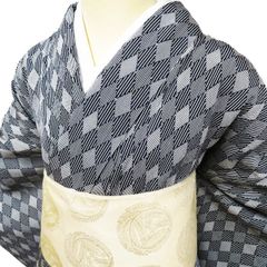 小紋 着物 中古 正絹 袷 カジュアル 身丈156cm M A1047-8 - メルカリ