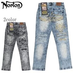 新品タグ付】ノートン ストレッチMAX 変形ライダース デニムパンツ L 