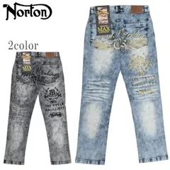 ノートン Norton 服 アパレル 262N1801 ストレッチ ケミカル 刺繍マックス デニムパンツ ジーンズ メンズ 262n1801のサムネイル
