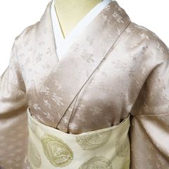 売約済み 新品未使用級 正絹単衣 音楽柄刺繍 お召 演奏会 観劇 裄68