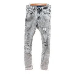 ザラマン ZARA MAN デニムパンツ ジーンズ スキニー ダメージ加工 40 XS グレー /MN